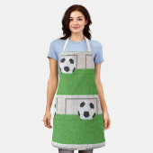 サッカーとゴール エプロン (着用した状態)