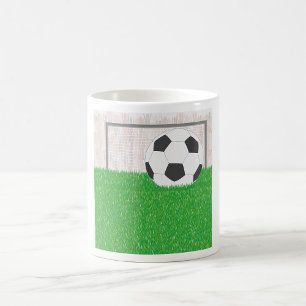 サッカーとゴール コーヒーマグカップ
