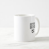 サッカーとゴール コーヒーマグカップ (正面右)