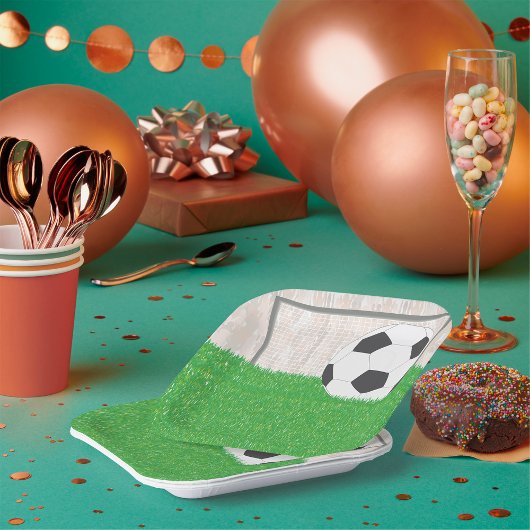 サッカーとゴール ペーパープレート