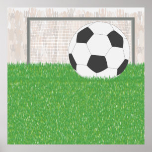 サッカーとゴール ポスター