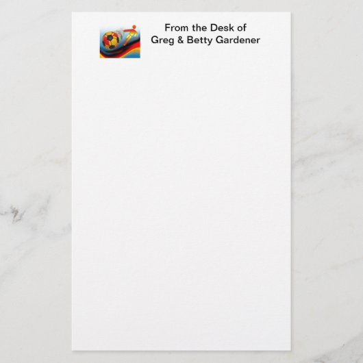 サッカーとサッカーのダイナミクス 便箋 (正面)