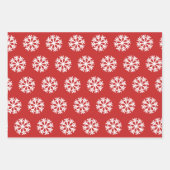 サッカーとスノーフレークレッドとグリーンクリスマス ラッピングペーパーシート (正面3)
