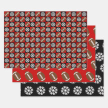 サッカーとスノーフレークレッドとブラッククリスマス