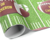 サッカーとフィールドパーソナライズされたラッピング紙 ラッピングペーパー (ロールコーナー)