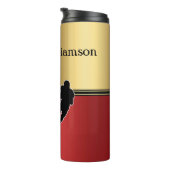 サッカーとプレーヤーシルエットのパーソナライズ タンブラー (回転右)