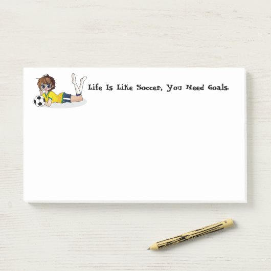 サッカーとライフポストイットのメモ ポストイット (デスク)