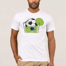 サッカーとライムドリンクの面白いグラフィックTシャツ メンズ