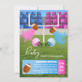 サッカーとラグビーのスポーツの煙のジェンダーの暴露 招待状 (正面)