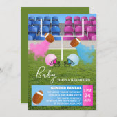 サッカーとラグビーのスポーツの煙のジェンダーの暴露 招待状 (正面/裏面)