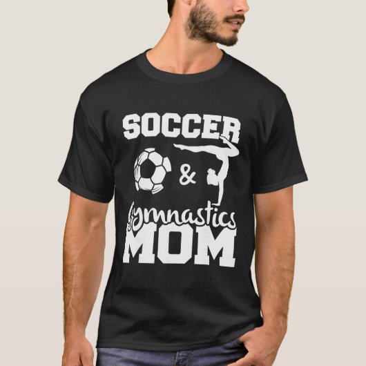 サッカーと体操のお母さん 笑える サッカー選手 体操 Tシャツ (正面)
