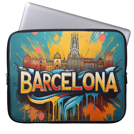 サッカーと太陽の都市 ラップトップスリーブ (正面)