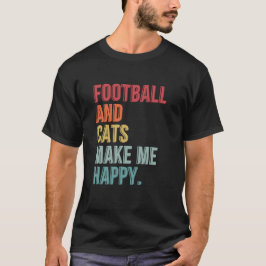 サッカーと猫が幸せになるおもしろいことわざ Tシャツ