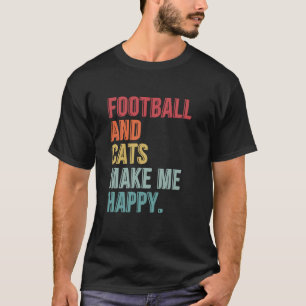 サッカーと猫が幸せになるおもしろいことわざ Tシャツ