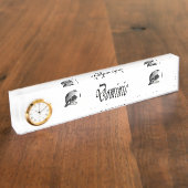 サッカーと靴のドミニクの名前のロゴ デスクネームプレート (側面)