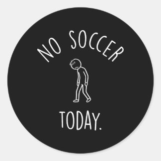 サッカーなしの今日 悲しい棒人間 サッカー好き ラウンドシール