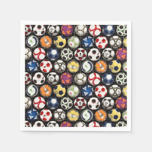 サッカーにはボールが遊掛かる スタンダードカクテルナプキン (正面)