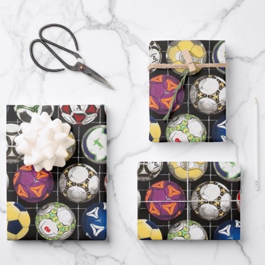 サッカーにはボールが遊掛かる ラッピングペーパーシート (正面)