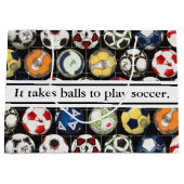 サッカーにボール遊を取る ラージペーパーバッグ (正面)