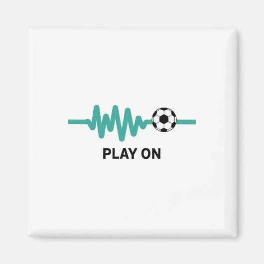 サッカーに熱中する人 マグネット (正面)