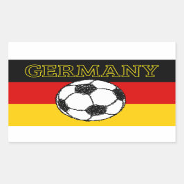 サッカーのあるドイツ国旗 長方形シール