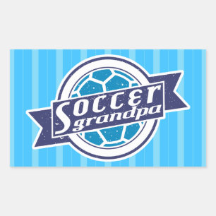 サッカーのおじいちゃん 長方形シール