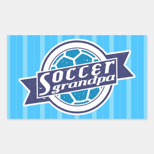 サッカーのおじいちゃん 長方形シール (正面)