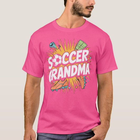 サッカーのおばあちゃんサッカー選手 Tシャツ (正面)