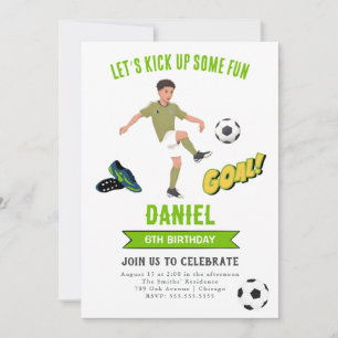 サッカーのおもしろい誕生日招待状 招待状