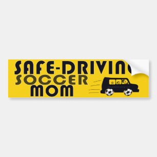 サッカーのお母さんの安全運転 バンパーステッカー
