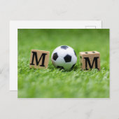 サッカーのお母さんの日、ボールとお母さんの言葉  ポストカード (正面/裏面)