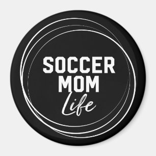 サッカーのお母さんの生命磁石-黒 マグネット