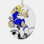 サッカーのお母さん セラミックオーナメント (右)