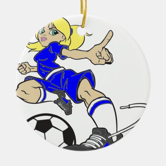 サッカーのお母さん セラミックオーナメント (正面)