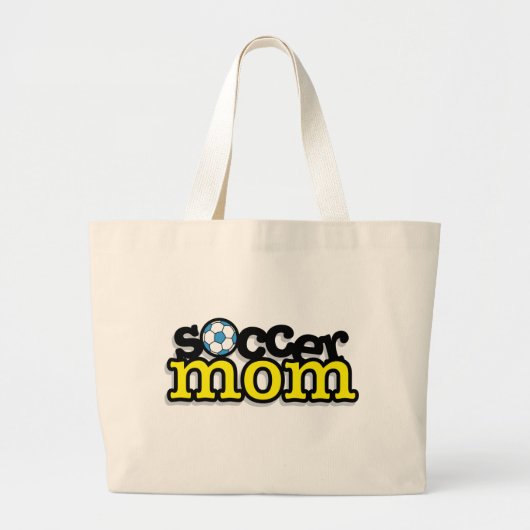 サッカーのお母さん ラージトートバッグ (正面)