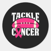 サッカーのがん乳認識度タックルピンクリボ ラウンドシール (正面)