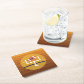 サッカーのすごいアップライトファン試合日 スクエアペーパーコースター (インサイチュ)