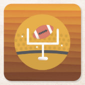 サッカーのすごいアップライトファン試合日 スクエアペーパーコースター (正面)