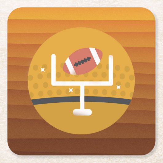 サッカーのすごいアップライトファン試合日 スクエアペーパーコースター (正面)