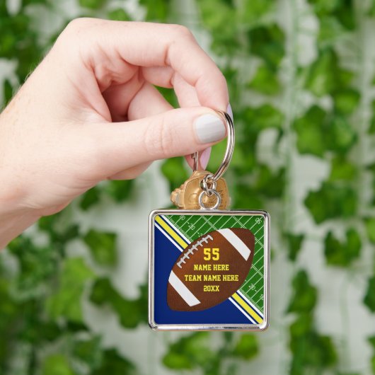 サッカーのためのシニア夜のギフト、あなたのチームの色 キーホルダー (手)