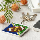 サッカーのためのシニア夜のギフト、あなたのチームの色 キーホルダー (側面)