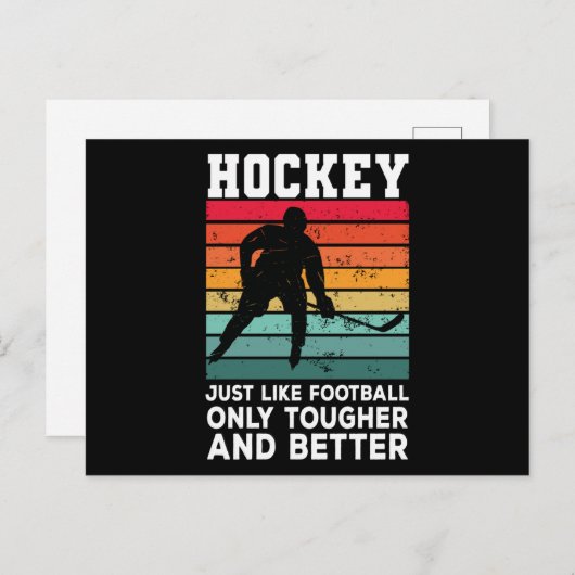 サッカーのようにホッケーはタフで良い ポストカード (正面/裏面)