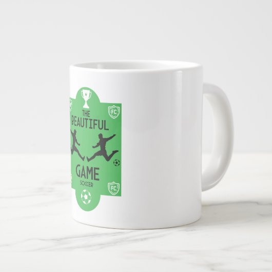 サッカーのアクセサリー ジャンボコーヒーマグカップ (正面右)
