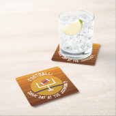 サッカーのアップライトゲームデー スクエアペーパーコースター (インサイチュ)