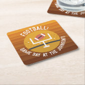 サッカーのアップライトゲームデー スクエアペーパーコースター (アングル)