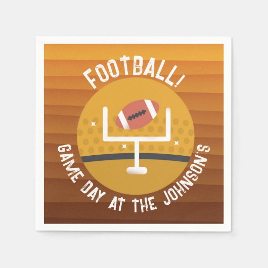 サッカーのアップライトゲームデー スタンダードカクテルナプキン (正面)