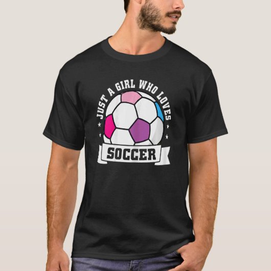 サッカーのアパレルサッカー選手が大好きな女の子 Tシャツ (正面)