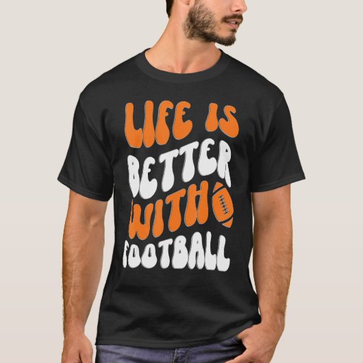 サッカーのアメリカンフットボールの試合の日1 Tシャツ (正面)