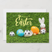 サッカーのイースターの休日のグリーティングプレーヤー シーズンカード (正面)