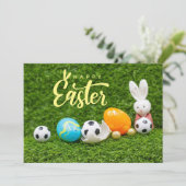 サッカーのイースターの休日のグリーティングプレーヤー シーズンカード (スタンド正面)